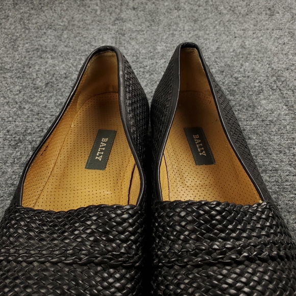 Bally Loafers Mens 9.5 Basket Weave Woven Black Leather Dress Shoes Formal Italy main image 10